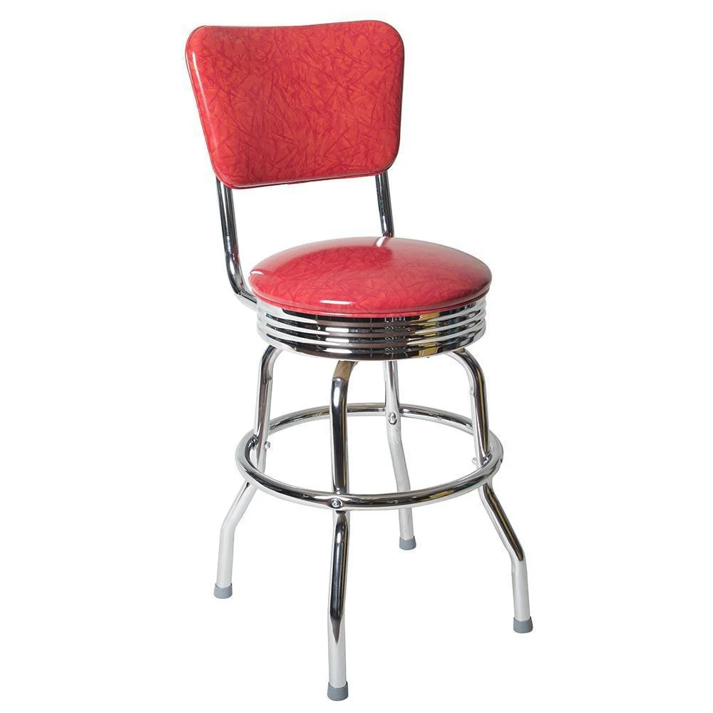 Chrome Diner Chair Back Bar Stool - Image 3