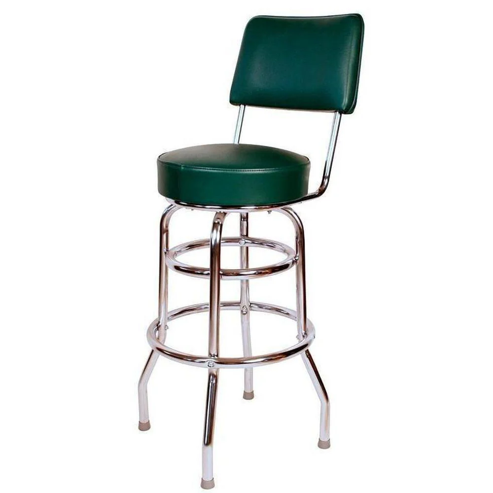 Double Ring Bar Stool with Back - Image 6