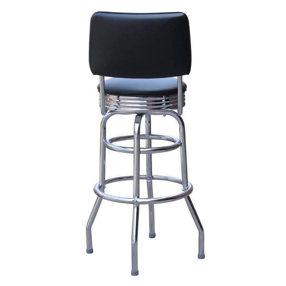 Double Ring Bar Stool with Back - Image 3