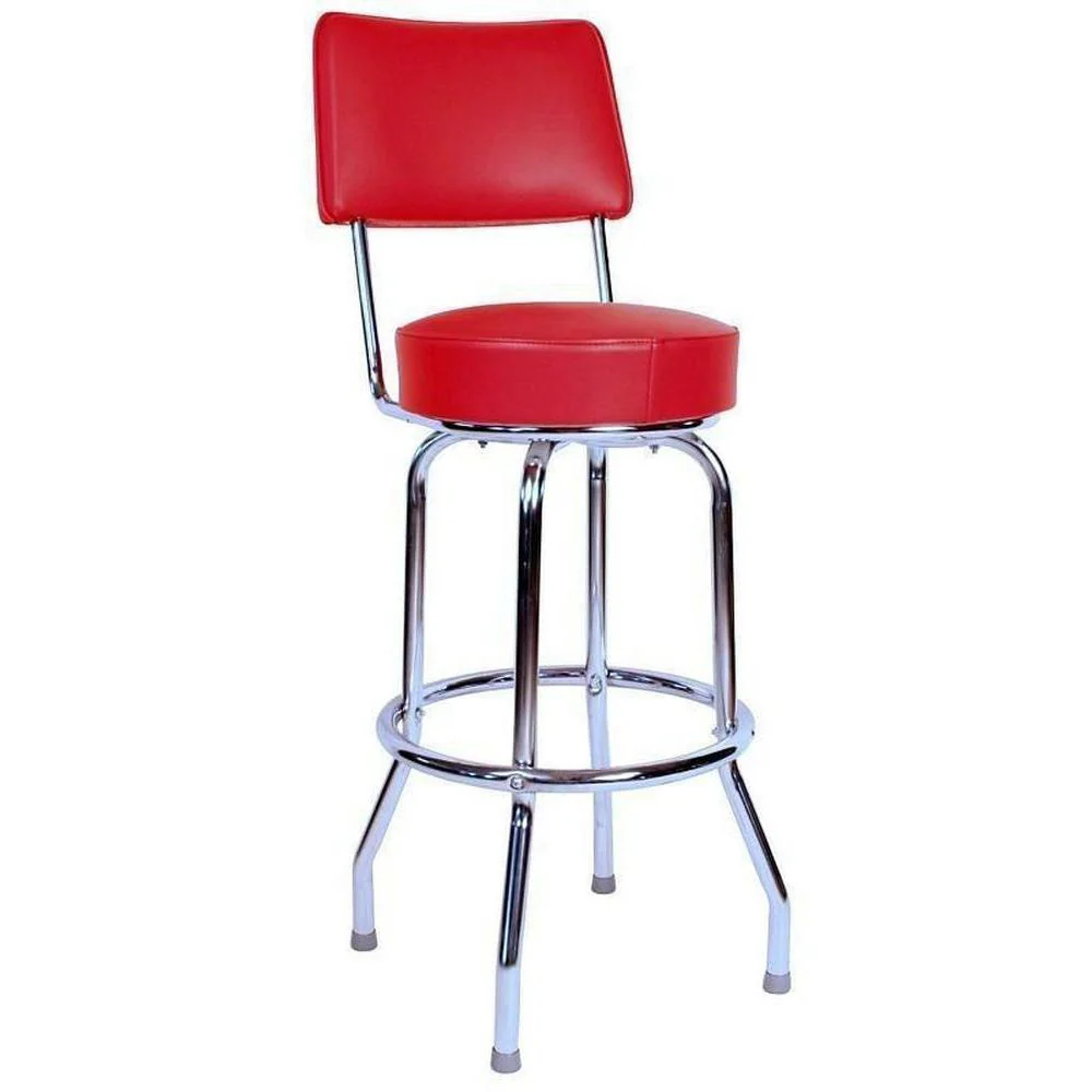 Single Ring Bar Stool with Back - Image 5